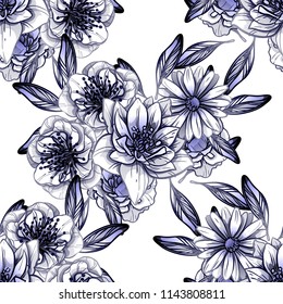 Abstract elegance seamless pattern with floral background