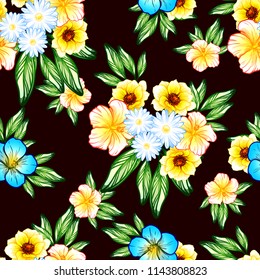 Abstract elegance seamless pattern with floral background