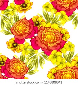 Abstract elegance seamless pattern with floral background