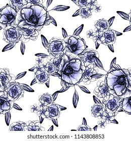 Abstract elegance seamless pattern with floral background