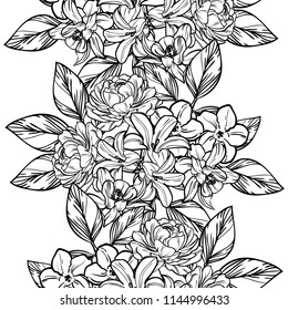 Abstract elegance seamless pattern with floral background
