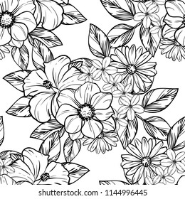 Abstract elegance seamless pattern with floral background
