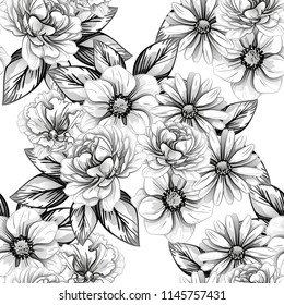 Abstract elegance seamless pattern with floral background