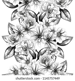 Abstract elegance seamless pattern with floral background