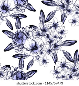 Abstract elegance seamless pattern with floral background