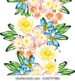 Abstract elegance seamless pattern with floral background