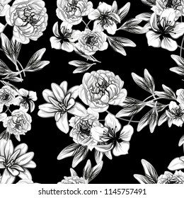 Abstract elegance seamless pattern with floral background
