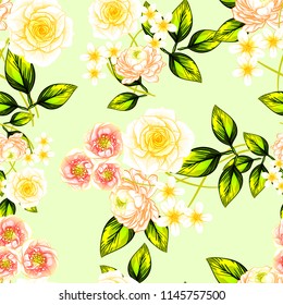 Abstract elegance seamless pattern with floral background