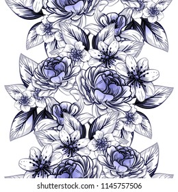 Abstract elegance seamless pattern with floral background