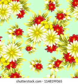 Abstract elegance seamless pattern with floral background