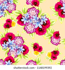 Abstract elegance seamless pattern with floral background