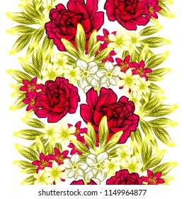 Abstract elegance seamless pattern with floral background