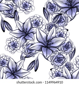 Abstract elegance seamless pattern with floral background