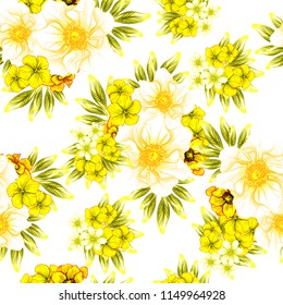 Abstract elegance seamless pattern with floral background