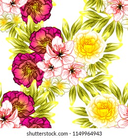 Abstract elegance seamless pattern with floral background