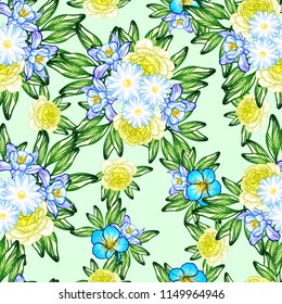 Abstract elegance seamless pattern with floral background