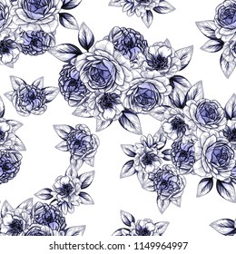 Abstract elegance seamless pattern with floral background