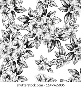 Abstract elegance seamless pattern with floral background