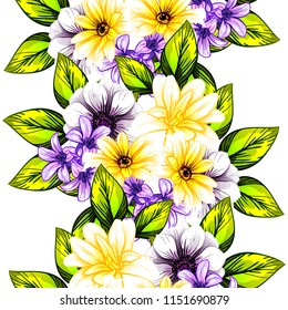 Abstract elegance seamless pattern with floral background