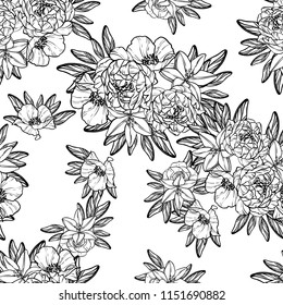 Abstract elegance seamless pattern with floral background