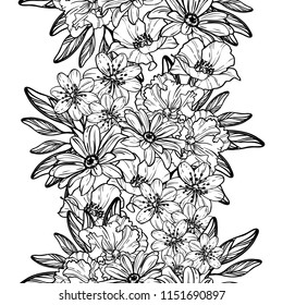 Abstract elegance seamless pattern with floral background