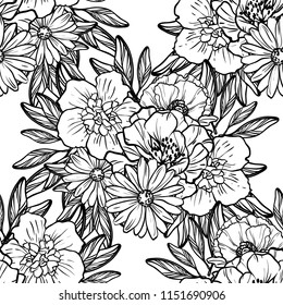 Abstract elegance seamless pattern with floral background