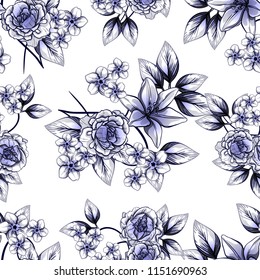 Abstract elegance seamless pattern with floral background