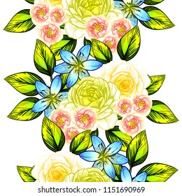 Abstract elegance seamless pattern with floral background