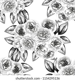 Abstract elegance seamless pattern with floral background