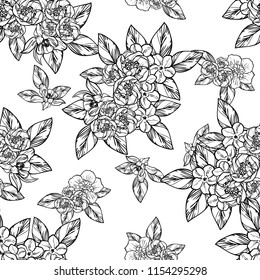 Abstract elegance seamless pattern with floral background