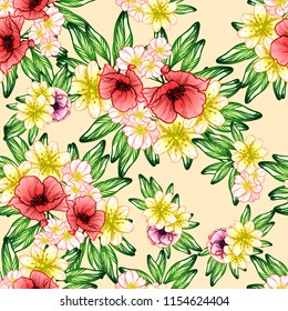 Abstract elegance seamless pattern with floral background