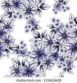 Abstract elegance seamless pattern with floral background