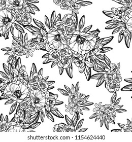 Abstract elegance seamless pattern with floral background