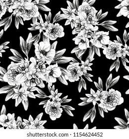 Abstract elegance seamless pattern with floral background