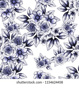 Abstract elegance seamless pattern with floral background
