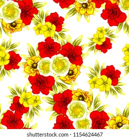 Abstract elegance seamless pattern with floral background