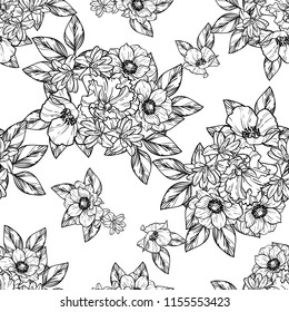 Abstract elegance seamless pattern with floral background
