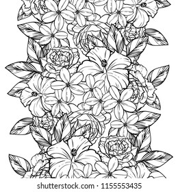 Abstract elegance seamless pattern with floral background
