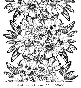 Abstract elegance seamless pattern with floral background
