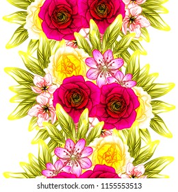 Abstract elegance seamless pattern with floral background
