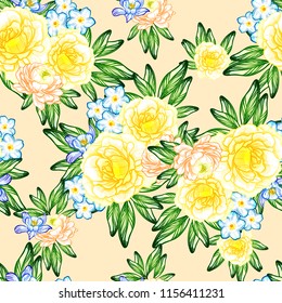 Abstract elegance seamless pattern with floral background