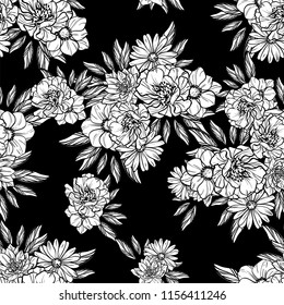 Abstract elegance seamless pattern with floral background
