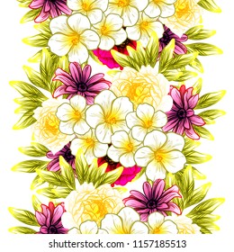 Abstract elegance seamless pattern with floral background