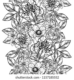 Abstract elegance seamless pattern with floral background
