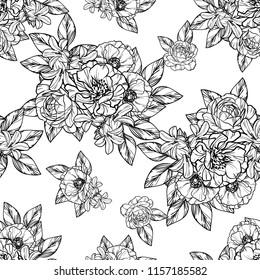 Abstract elegance seamless pattern with floral background