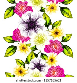 Abstract elegance seamless pattern with floral background