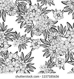 Abstract elegance seamless pattern with floral background