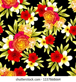Abstract elegance seamless pattern with floral background