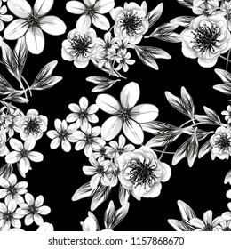 Abstract elegance seamless pattern with floral background