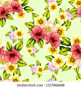 Abstract elegance seamless pattern with floral background
